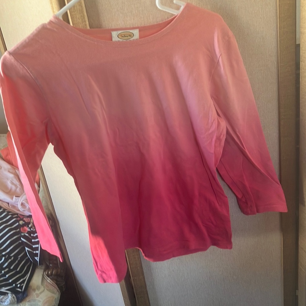 FINAL MARKDOWN Talbots Pink Ombre Long Sleeve Top petite small
